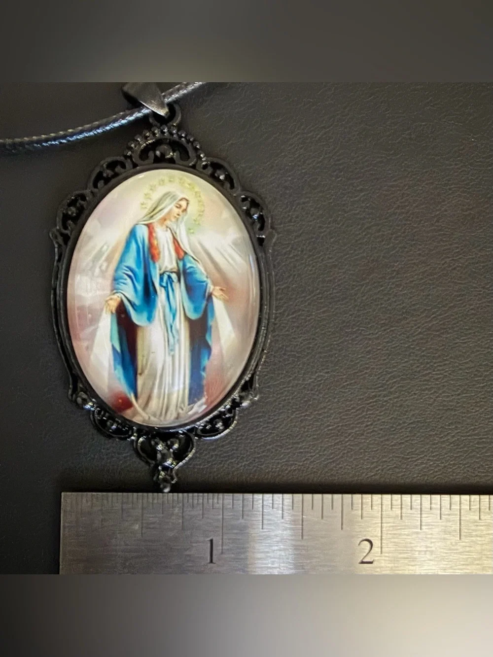 Vintage-Style Our Lady of Grace Virgin Mary Pendant Necklace